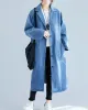 Original Lapel Long Sleeve Denim Outerwear&Trench