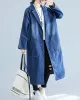 Original Lapel Long Sleeve Denim Outerwear&Trench