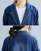 Original Lapel Long Sleeve Denim Outerwear&Trench