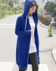 4Colors Drawstring Hooded Split-Joint Pocket Solid Color Zipper Outerwear