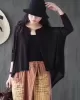 Vintage Solid Loose Cropped Batwing Sleeve Knitting Outwear