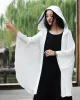 Simple Solid Loose Batwing Sleeve Hood Cape