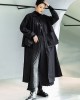 Loose Split-Joint Black False Two Trench Coat