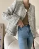 Fashion Long Sleeves Loose Buttoned Round-Neck Outerwear