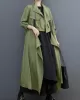 Loose Long Sleeves Drawstring Split-Joint Lapel Trench Coats