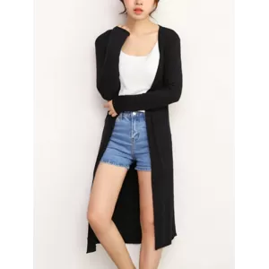 Casual Loose Long Sleeves Solid Color Outerwear