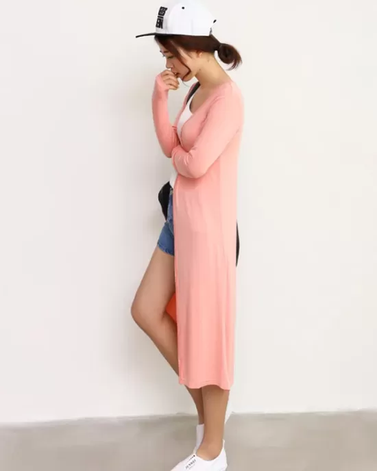 Casual Loose Long Sleeves Solid Color Outerwear