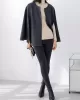 Casual Loose Solid Color Round-Neck Cape Outerwear