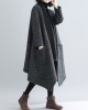 Thicken Gray Long Sleeve Coat Outerwear