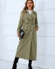 Loose Buckle Solid Color Lapel Collar Coat