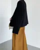 Original Creation Long Sleeves Loose Buttoned Solid Color Round-Neck Outerwear