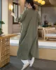 Artistic Retro Loose Simple Casual Solid Color Ramie Trench Coat