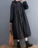 Casual Loose Solid Color Zipper Drawstring Long Sleeves Hooded Trench Coat