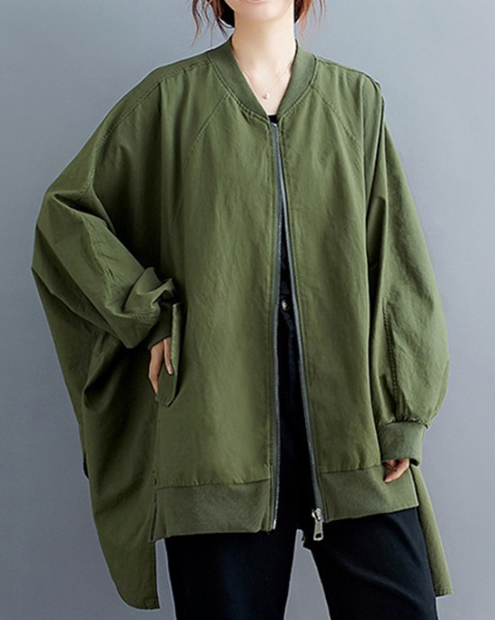 Original Solid Irregularity Flight Jacket