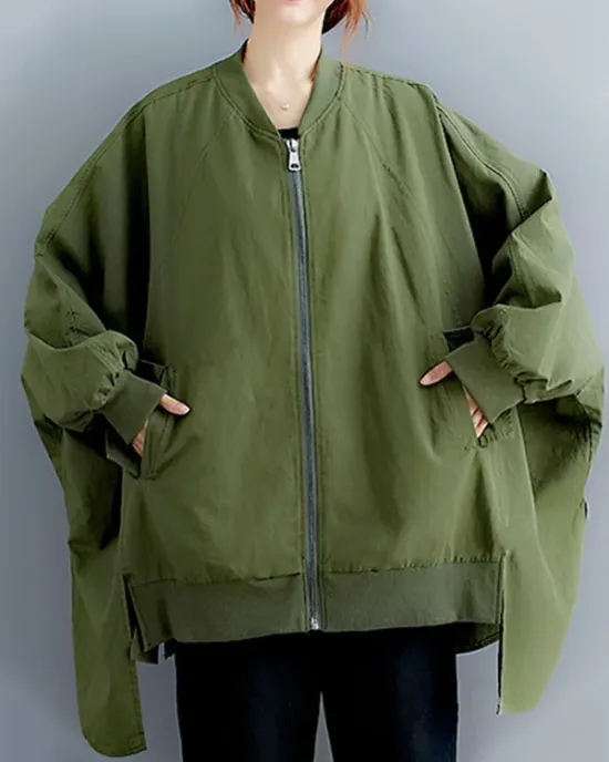 Original Solid Irregularity Flight Jacket