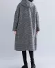 Loose Plaid Woolen Hood Coat