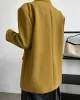 Urban Long Sleeves Loose Solid Color Pin Lapel Collar Suit Outerwear