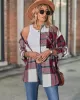 Casual Loose Buckle Plaid Polo Shirt Top