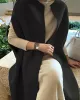 Simple Sleeveless Solid Color Round-Neck Cape Outerwear