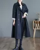 Buttoned Pockets Long Sleeves Loose Notched Collar Trench Coats