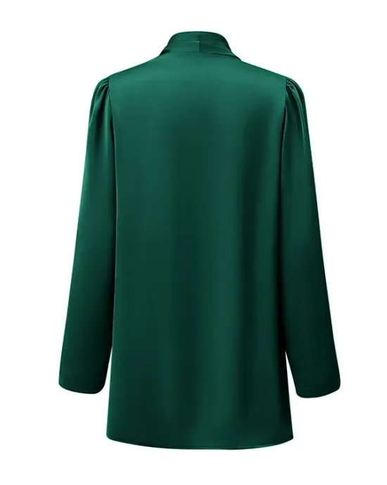 Solid Color Long Sleeves Loose Collarless Outerwear