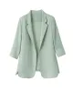 Solid Color Split-Side Sun Protection Long Sleeves Loose Notched Collar Outerwear Blazer