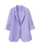 Solid Color Split-Side Sun Protection Long Sleeves Loose Notched Collar Outerwear Blazer