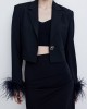 Buttoned Solid Color Tasseled Long Sleeves Notched Collar Outerwear Blazer