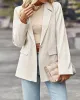 Solid Color Split-Joint Long Sleeves Loose Lapel Outerwear Blazer