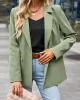 Solid Color Split-Joint Long Sleeves Loose Lapel Outerwear Blazer