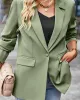 Solid Color Split-Joint Long Sleeves Loose Lapel Outerwear Blazer