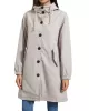 Buttoned Drawstring Elasticity Hooded Pockets Split-Back Waterproof Long Sleeves Loose High-Neck Trench Coats