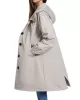 Buttoned Drawstring Elasticity Hooded Pockets Split-Back Waterproof Long Sleeves Loose High-Neck Trench Coats