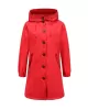 Buttoned Drawstring Elasticity Hooded Pockets Split-Back Waterproof Long Sleeves Loose High-Neck Trench Coats