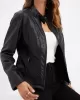 Buttoned Pockets Split-Joint Zipper Long Sleeves Plus Size Stand Collar Outerwear Jackets