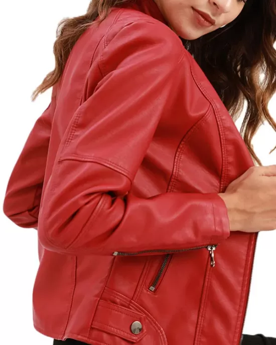 Buttoned Pockets Zipper Long Sleeves Plus Size Stand Collar Outerwear Jackets