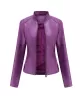 Buttoned Pockets Zipper Long Sleeves Plus Size Stand Collar Outerwear Jackets