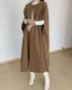 Solid Color Loose Sleeveless Round-Neck Outerwear Cape