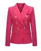 Buttoned Long Sleeves Notched Collar Outerwear Blazer