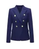 Buttoned Long Sleeves Notched Collar Outerwear Blazer