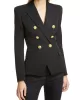 Buttoned Long Sleeves Notched Collar Outerwear Blazer