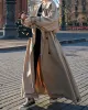 Buckle Buttoned Split-Back Tied Waist Long Sleeves Loose Lapel Trench Coats Outerwear