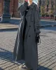 Buckle Buttoned Split-Back Tied Waist Long Sleeves Loose Lapel Trench Coats Outerwear