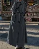 Buckle Buttoned Split-Back Tied Waist Long Sleeves Loose Lapel Trench Coats Outerwear