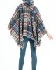 Fringed Hooded Keep Warm Plaid Shawl&Cloak Cape