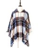 Fringed Hooded Keep Warm Plaid Shawl&Cloak Cape