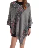 Asymmetric Tasseled Loose V-Neck Shawl&Cloak Cape