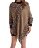 Asymmetric Tasseled Loose V-Neck Shawl&Cloak Cape