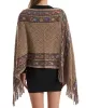 Asymmetric Tasseled Loose V-Neck Shawl&Cloak Cape