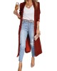 Pockets Solid Color Split-Joint Velvet Long Sleeves Loose Collarless Outerwear